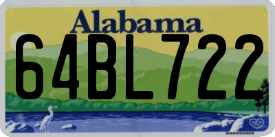 AL license plate 64BL722