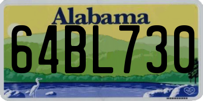 AL license plate 64BL730