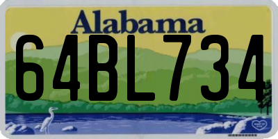 AL license plate 64BL734