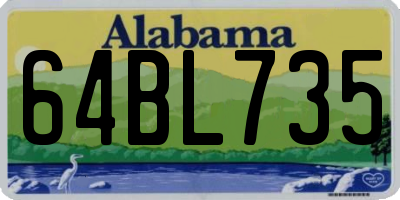 AL license plate 64BL735