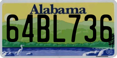 AL license plate 64BL736