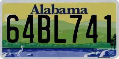 AL license plate 64BL741