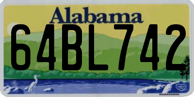 AL license plate 64BL742