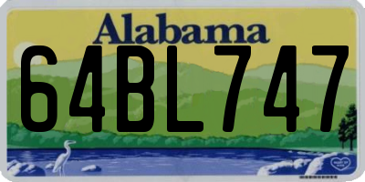 AL license plate 64BL747