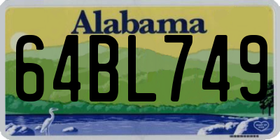 AL license plate 64BL749