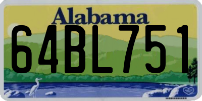 AL license plate 64BL751