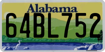 AL license plate 64BL752