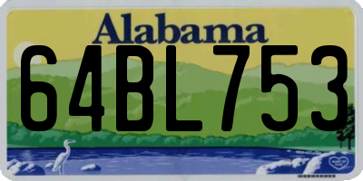 AL license plate 64BL753