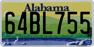 AL license plate 64BL755