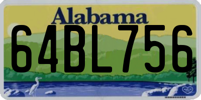 AL license plate 64BL756