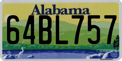AL license plate 64BL757