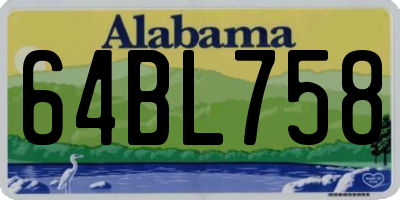 AL license plate 64BL758