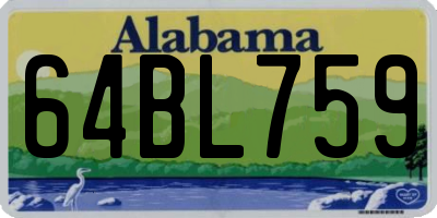 AL license plate 64BL759