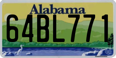 AL license plate 64BL771