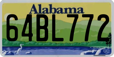 AL license plate 64BL772