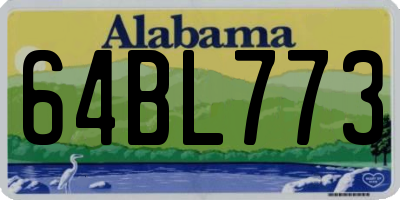 AL license plate 64BL773