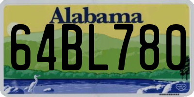 AL license plate 64BL780