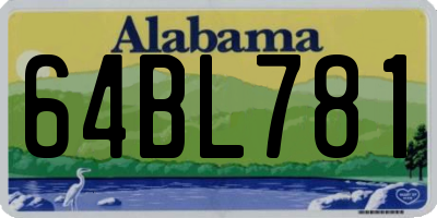 AL license plate 64BL781