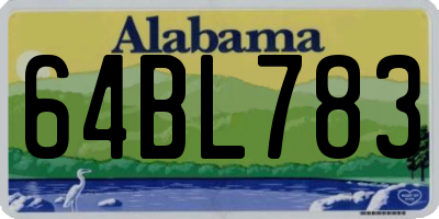 AL license plate 64BL783