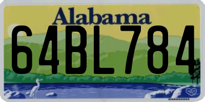 AL license plate 64BL784