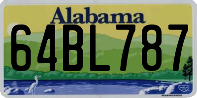 AL license plate 64BL787