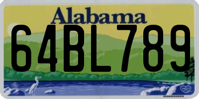 AL license plate 64BL789