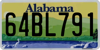 AL license plate 64BL791