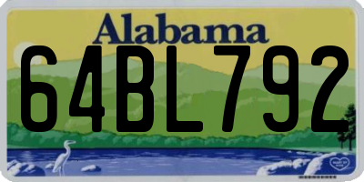 AL license plate 64BL792