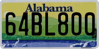 AL license plate 64BL800