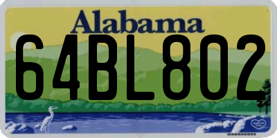 AL license plate 64BL802
