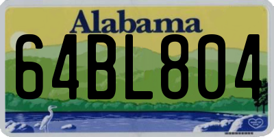 AL license plate 64BL804