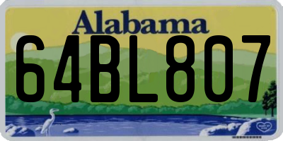 AL license plate 64BL807