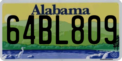 AL license plate 64BL809