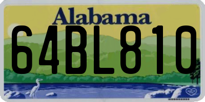 AL license plate 64BL810