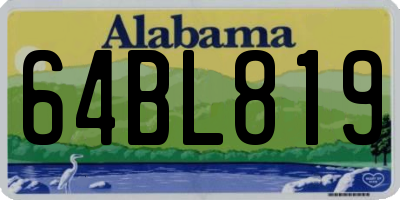 AL license plate 64BL819