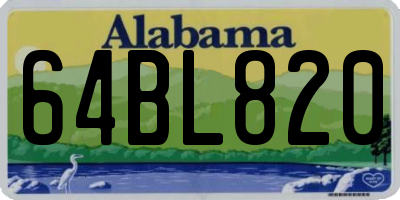 AL license plate 64BL820