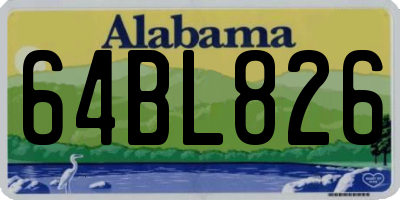 AL license plate 64BL826