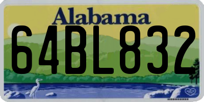 AL license plate 64BL832