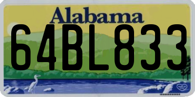 AL license plate 64BL833