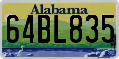 AL license plate 64BL835