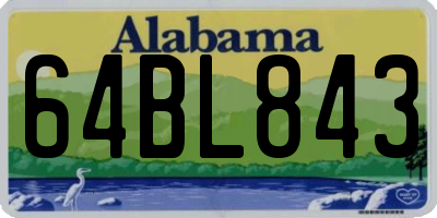 AL license plate 64BL843