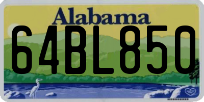 AL license plate 64BL850