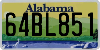 AL license plate 64BL851