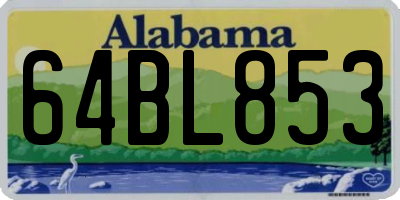 AL license plate 64BL853