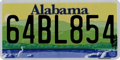 AL license plate 64BL854
