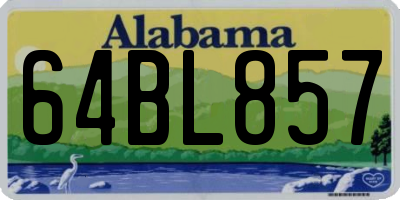 AL license plate 64BL857