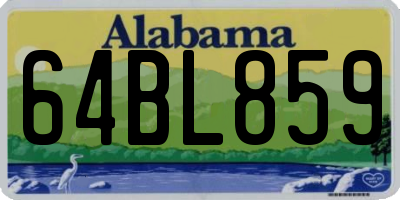 AL license plate 64BL859