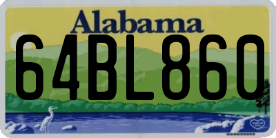 AL license plate 64BL860