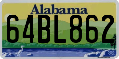 AL license plate 64BL862