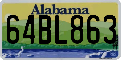 AL license plate 64BL863